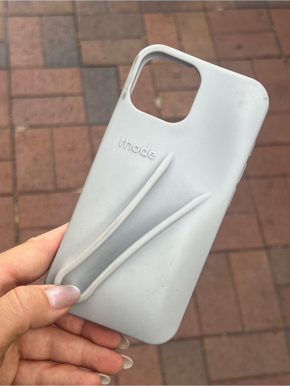 RHODE Light Gray Silicone iPhone Case with Raised Design